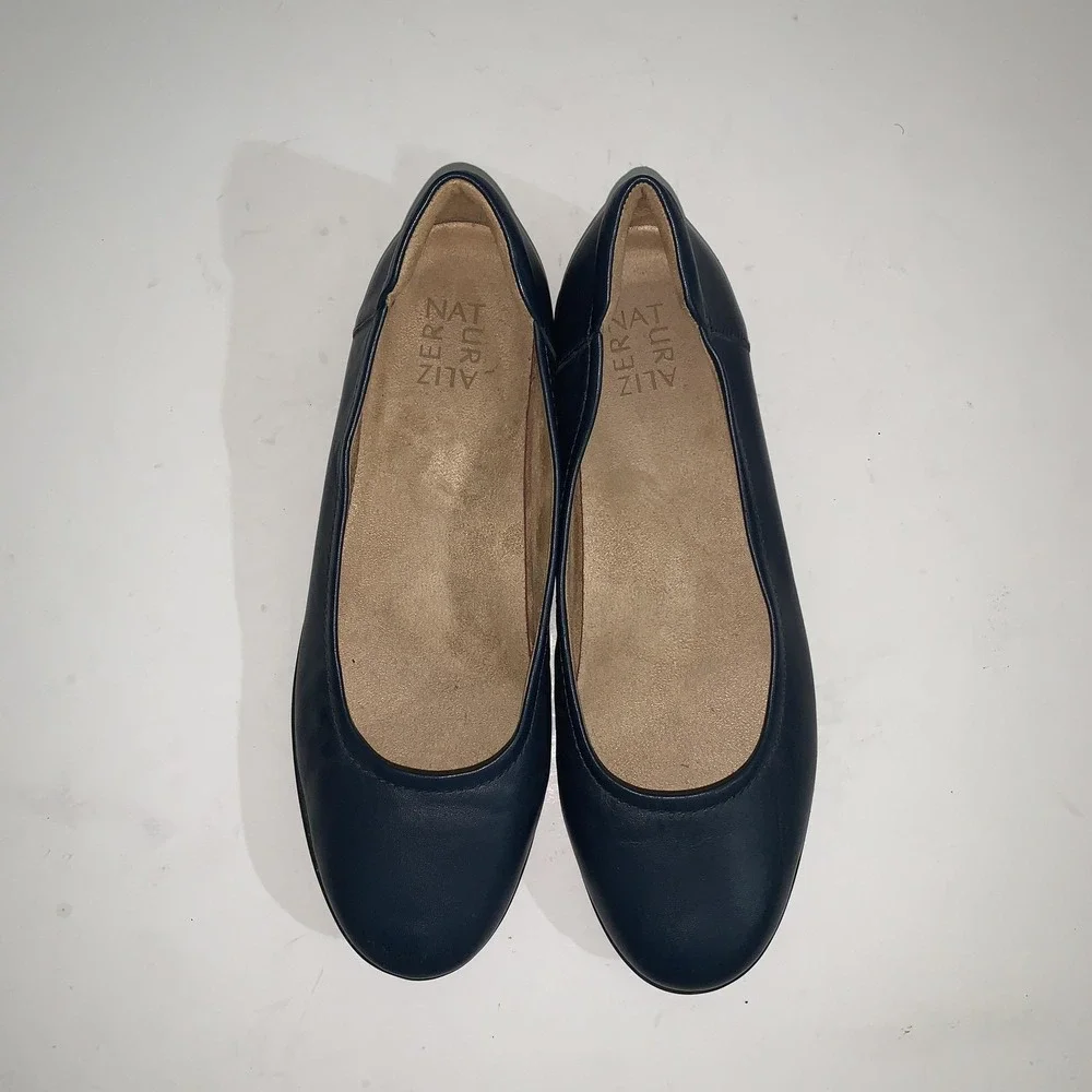 Naturalizer Ballet Flats Shoes Womens Size 9.5 Flexy Blue Leather Comfort Casual